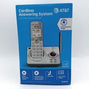 AT&T Cordless Answering System Silver EL52119 Call Block Digital Answer Open Box